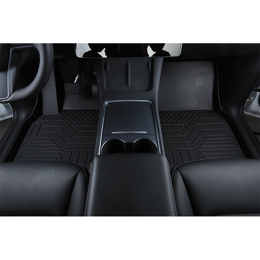 WeiShi All Weather Compatible with 2020 2021 2022 Tesla Model Y 5-Seat Custom Fit TPE Car Mats Waterproof Floor Liner